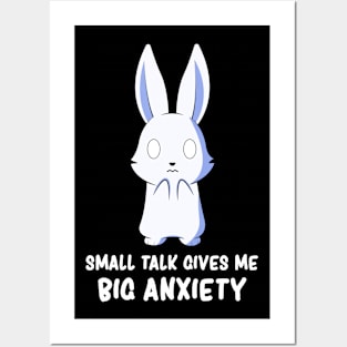 Social Anxiety Humor Introvert Pun Cute Bunny Sarcasm Posters and Art